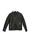 Kids Leather Short Black Coat