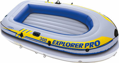 Intex Explorer Pro 300 Φουσκωτή Βάρκα 3 Ατόμων Μπλε με Κουπιά & Τρόμπα 244x117εκ.