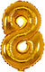 Balloon Foil Number 8 Gold 32cm