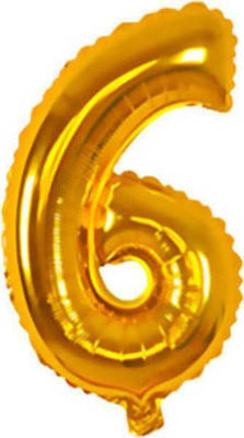 Balloon Foil Number 6 Gold 32cm