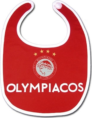 Olympiacos Lätzchen Stoff mit Bügelverschluss und Schlaufe Rot