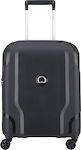 Delsey Clavel Cabin Travel Bag Hard Black with 4 Wheels Height 55cm