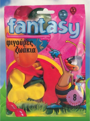Μπαλόνια Fantasy Ζωάκια Σε Σακούλα Πολύχρωμα 8τμχ
