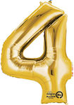 Μπαλόνι Foil Αριθμός 4 Χρυσό 40εκ.