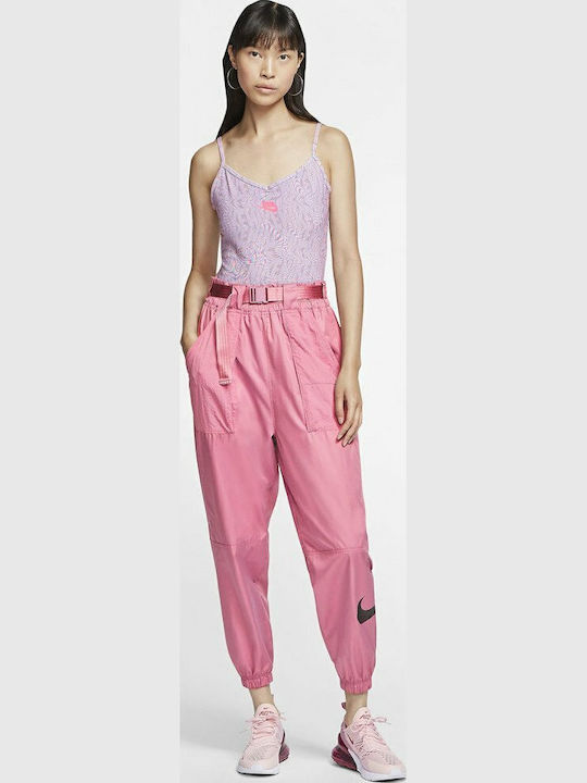 Sleeveless Bodysuit Sportswear Festival Printed Slim Fit Pink