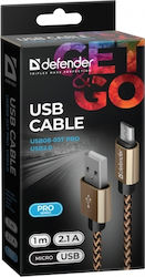 Defender Pro 87800 Плетен USB 2.0 към Микро USB 1м Златист