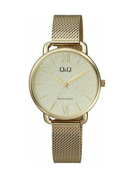 Q&Q Watch with Metal Bracelet Gold QC27J001