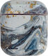 Lykl Marble Husă White & Blue pentru Apple AirP...