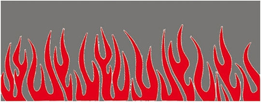 Lampa Stickers Flames 163 x 51cm for Car Windshield in Red Color 1pcs