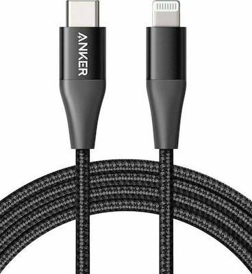 Anker Powerline+ II MFI Geflochten USB-C zu Lightning-Kabel 87W Schwarz 1.8m (A8653H11)