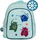 A Little Lovely Company Monsters Schulranzen Rucksack Kindergarten in Blau Farbe 13Es