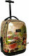 Hallmark Folk School Bag Trolley Elementary, Elementary Multicolour with Water Bottle Holder 30Liters