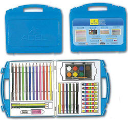 Adel Colouring Set in Case 38pcs Σετ Ζωγραφικής Σε Βαλιτσάκι 38τμχ