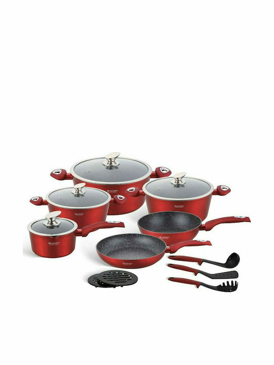 Edenberg Cookware Set of Aluminum with Stone Co...