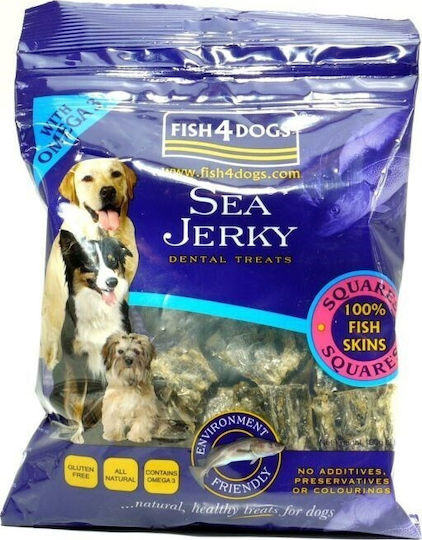Fish4Dogs Sea Jerky Squares Leckerli für Hunde mit Fisch 115gr JSQ997RC