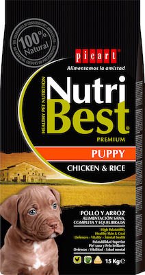 Picart NutriBest Premium Puppy 3kg Hrană Uscată pentru Cățeluși de Rase Medii și Mari cu Pui și Orez