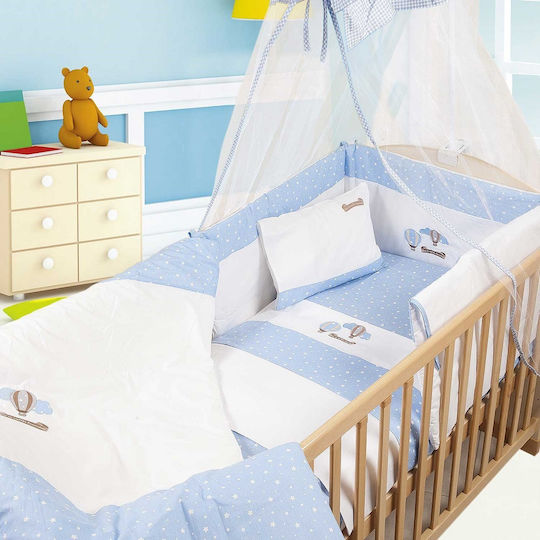 Dimcol Duvet Crib Cotton Hot air balloon Light Blue 100x140cm