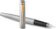 Parker Writing Pen Medium Silver made of Steel with Blue Ink