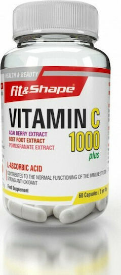 Fit & Shape Vitamin C 1000 plus Βιταμίνη για Ενίσχυση του Ανοσοποιητικού, τo Δέρμα & Αντιοξειδωτική δράση 60 κάψουλες