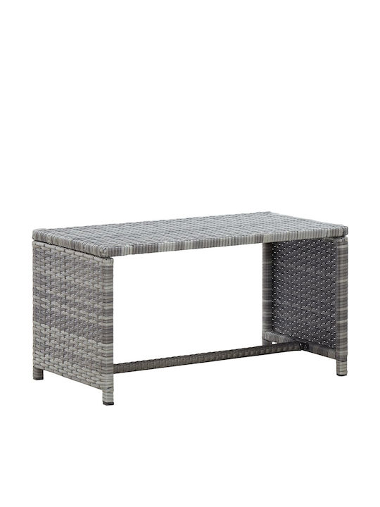 Sitting Room Outdoor Rattan Table Gray 70x40x38cm