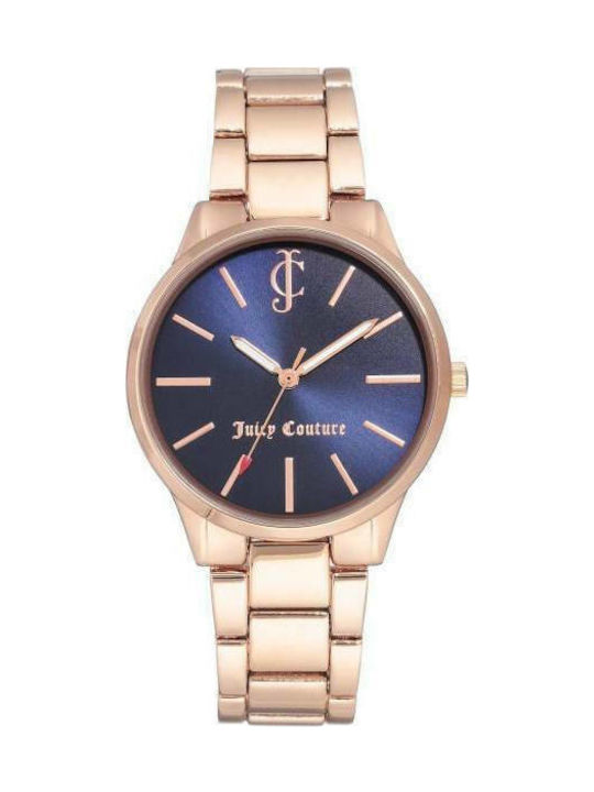 Juicy Couture Γυναικείο Ρολόι 36mm Μπαταρίας με Ροζ Χρυσό Μεταλλικό Μπρασελέ