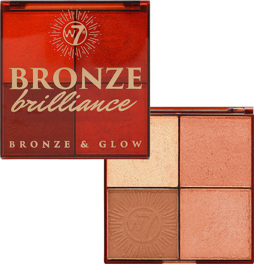 W7 Cosmetics Bronze Brilliance Bronze & Glow Palette Bronzing Powder Medium/Dark 14gr