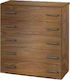 Νο.5 Wooden Chest of Drawers with 5 Drawers Ανιγκρέ 80x45x90cm