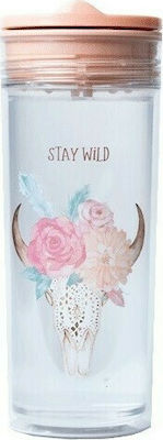 Chic Mic Kids Plastic Water Bottle SlideCup Crystal Pink 550ml