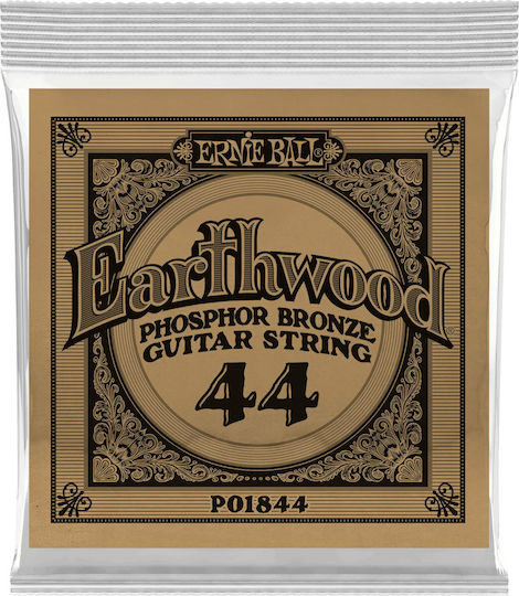 Ernie Ball Earthwood Phosphor Bronze Single Acoustic Guitar Strings 6 Pieces 44
