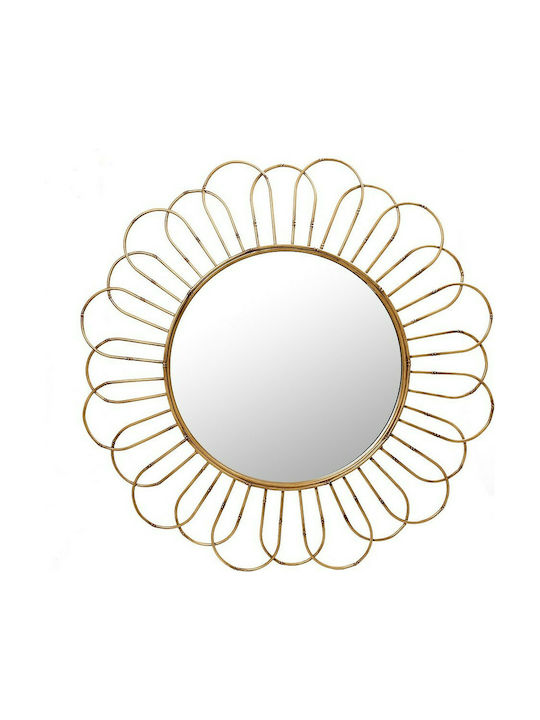 Espiel Wall Mirror with Gold Metallic Frame Diameter 82.5cm 1pcs