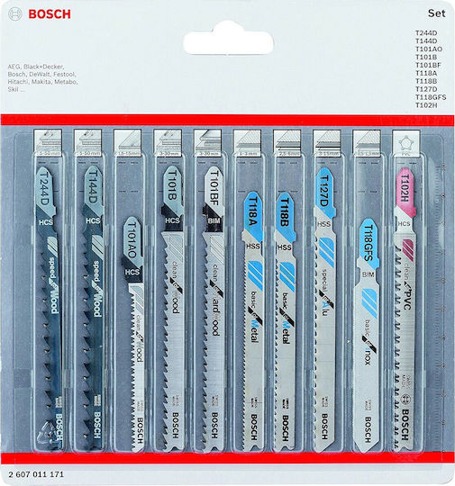 Bosch Jig Saw Blade for Metal and Wood 10pcs 2607011171