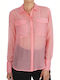 Langärmelig Damen Hemd Rosa Monochrom