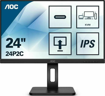 AOC 24P2C IPS Monitor 23.8" FHD 1920x1080 με Χρόνο Απόκρισης 4ms GTG