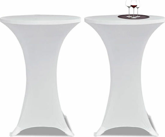 vidaXL Elastic Table Cover White Ø60cm 2pcs