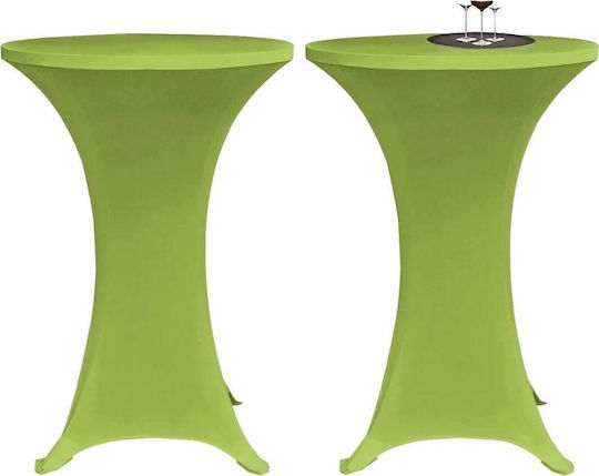 vidaXL Elastic Table Cover Green Ø70cm 2pcs