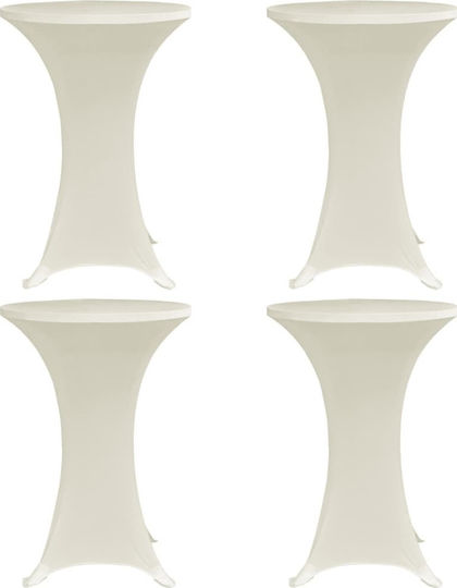 vidaXL Elastic Table Cover Beige Ø80cm 4pcs