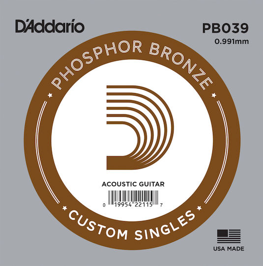 Daddario Single Wound Μονή Χορδή Phosphor Bronze Ακουστικής Κιθάρας 39"