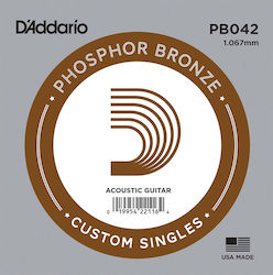 Daddario Single Wound Μονή Χορδή Phosphor Bronze 42"