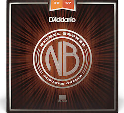 Daddario Set of Bronze Strings for Acoustic Guitar Nickel 10 - 47"