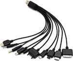 USB 2.0 Cable USB-A male - Universal male Μαύρο 0.23m (10tipsusb)