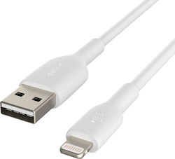 Belkin USB-A la Cablu Lightning 12W Alb 2m (CAA001bt2MWH)