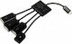 USB 2.0 Кабел USB-A мъжки - USB-A женски / микро USB-B женски Черен 0.23м 124410504