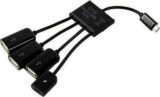 USB 2.0 Кабел USB-A мъжки - USB-A женски / микро USB-B женски Черен 0.23м 124410504