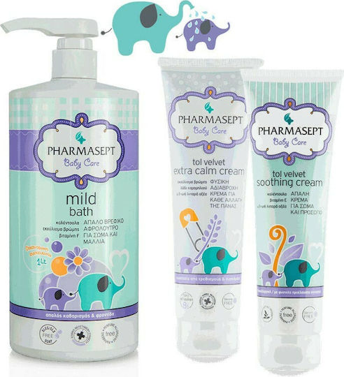 Pharmasept Care Mild Bath Soothing Cream & Extra Calm Cream Care Set 1300ml