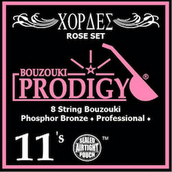 Prodigy Set of Phosphor Bronze Strings for Bouzouki Rose 8 String Bouzouki 11 - 28"