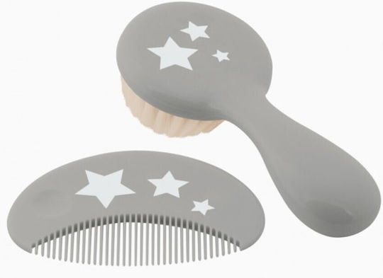 Kiokids Baby Brush & Comb Grey 2 Pieces
