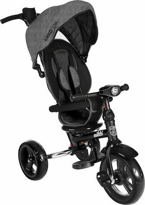 Kikka Boo Melange Kids Tricycle Foldable, Convertible, With Push Handle & Sunshade for 12+ Months Gray