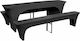 vidaXL Elastisch Tischabdeckung Schwarz 220x80c...