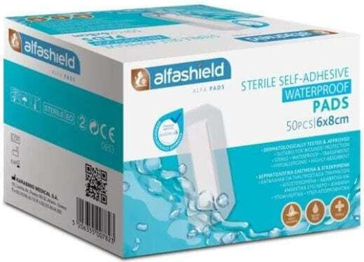 Alfashield Alfa Pads Αυτοκόλλητες Γάζες 8x6cm 50τμχ