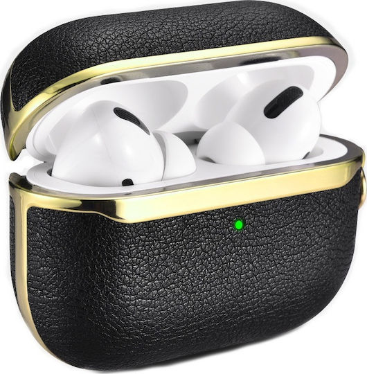 iCarer Electroplating Θήκη Δερματίνης σε Χρυσό χρώμα για Apple AirPods Pro